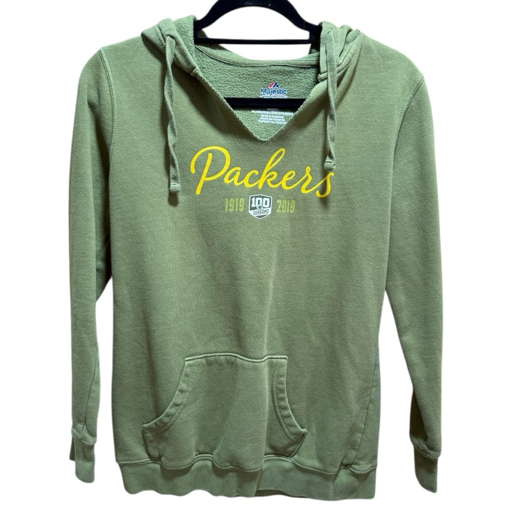 Green Bay Packers Women’s Hoodie – Majestic Fan Fashion – 100 Seasons 2019 Small